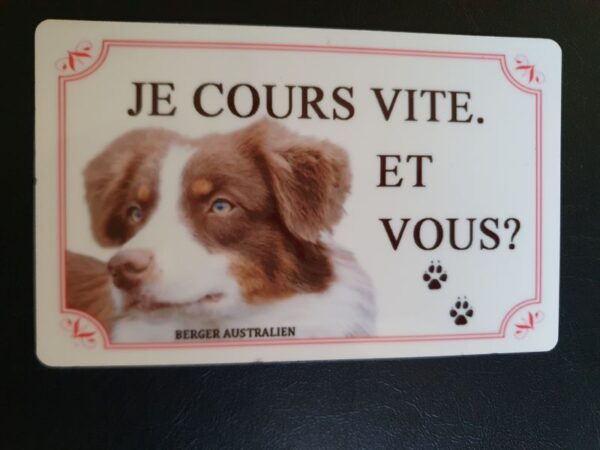 Plaque de garde en alu races de chiens berger australien