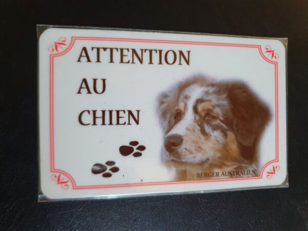 Plaque de garde en alu races de chiens berger australien