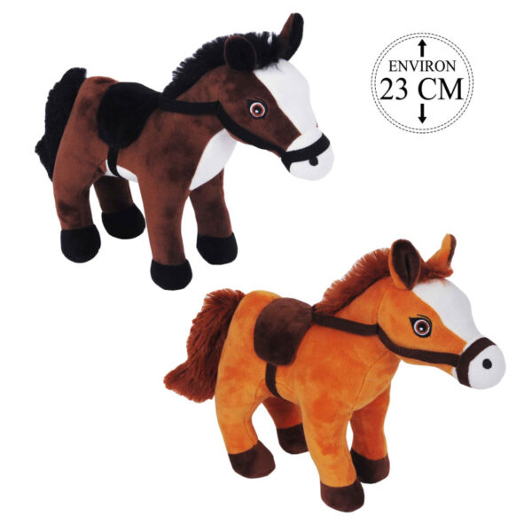 Peluche cheval 23cm de haut pour enfant