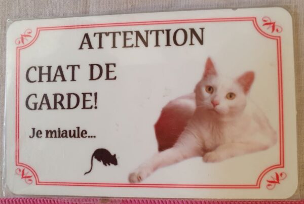 plaque à accrocher en alu chat