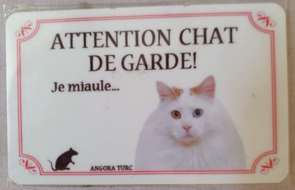 plaque à accrocher en alu chat