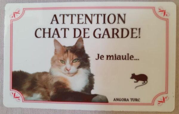 plaque à accrocher en alu chat