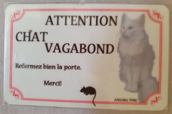 plaque à accrocher en alu chat