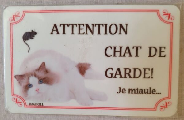 plaque à accrocher en alu chat