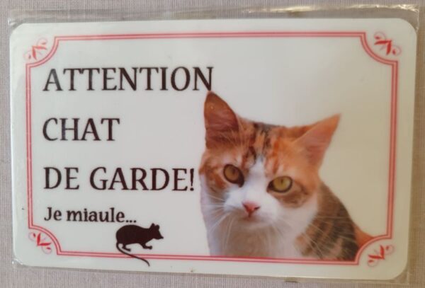 plaque à accrocher en alu chat