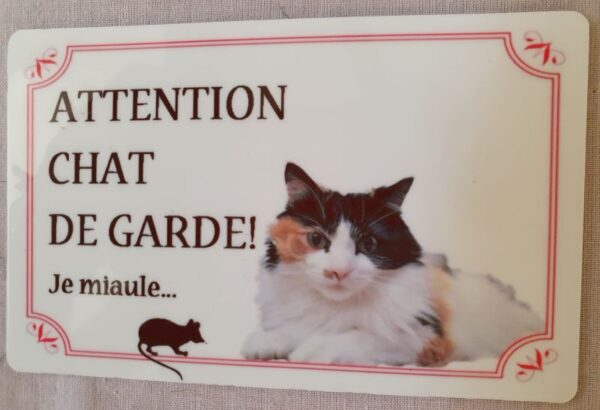 plaque à accrocher en alu chat