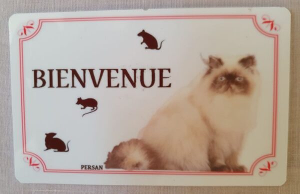 plaque à accrocher en alu chat