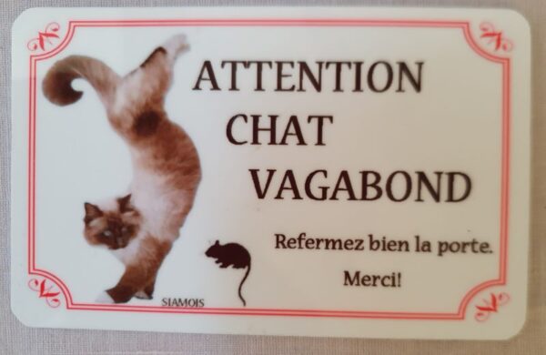 plaque à accrocher en alu chat