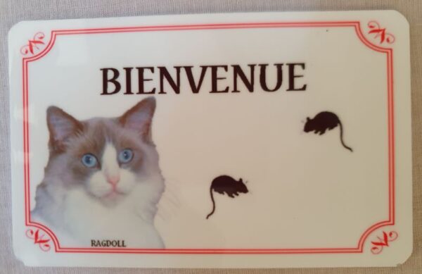 plaque à accrocher en alu chat