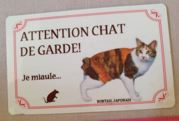 plaque à accrocher en alu chat