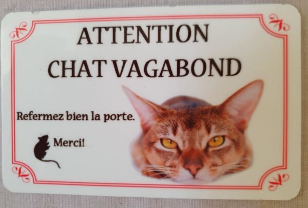 plaque à accrocher en alu chat