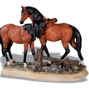 Statuette en résine couple de chevaux