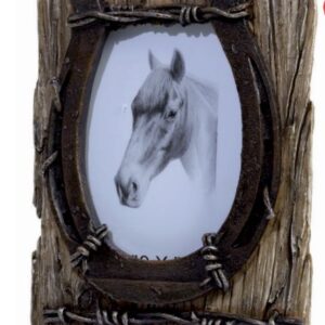 Cadre photo fer à cheval en résine