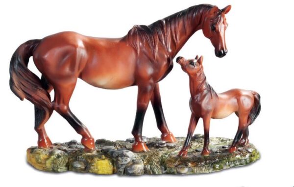 Statuette cheval avec poulain