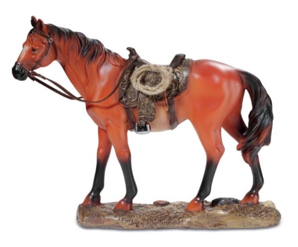 Statuette cheval avec selle Western