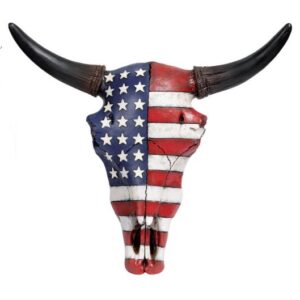 Crâne de vache drapeau USA