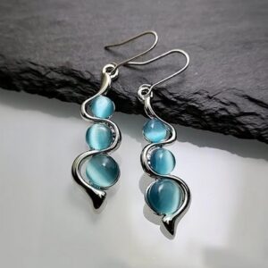 boucles d'oreilles pendantes bleues